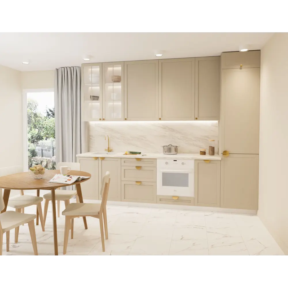 Фасад для кухонного ящика Ньюпорт 39.7x25.3 см бежевый МДФ 89340703 DELINIA ID STLM-1579278 - Вид №1