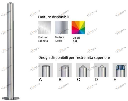 Lazzari Фиксированная стальная тумба сообщение с опорной плитой Saturno Ds001