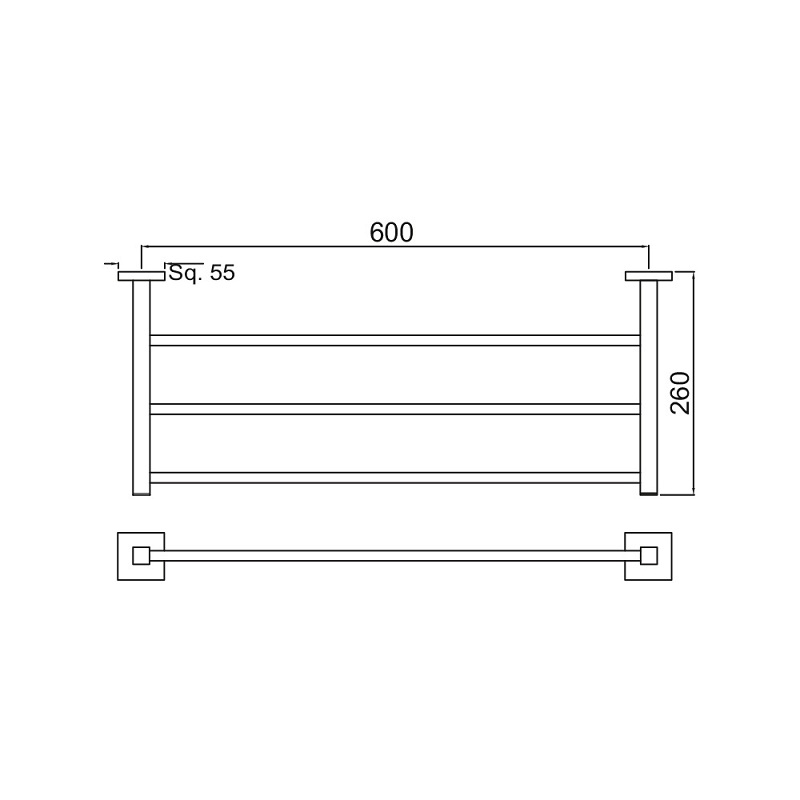 AKP-CHR-35781PF Полка для полотенец Jaquar Kubix Prime Santreyd  - Вид №1