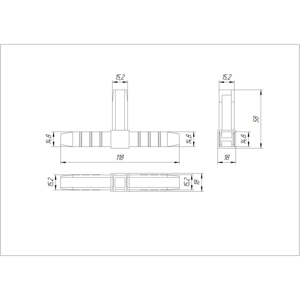 Santreyd Коннектор 3 2D для мебельных профилей 15×15 мм 82693918 STLM-0034284 - Вид №5