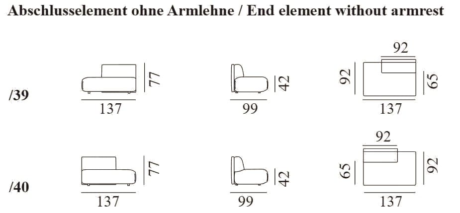 Секционный диван из кожи и ткани de Sede DS-1030 FLATTER ARCH-00104468 - Вид №24