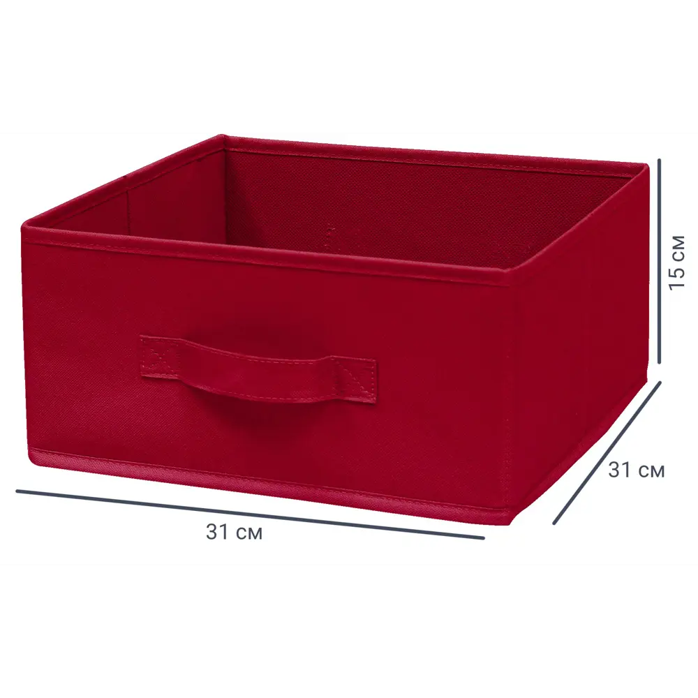 Короб Spaceo KUB Carmen 15x31x31 см 14.4 л полиэстер цвет красный STLM-2162041 - Вид №1