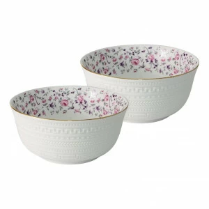 Салатники фарфоровые 2 шт бело-розовые "Стиль" COLOMBO СТИЛЬ 00-3946677 Белый;розовый