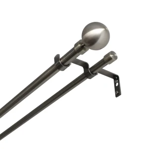 Настенный карниз раздвижной двухрядный KREAFORTA Батна 2 d16/19 160-300 см металл цвет латунь