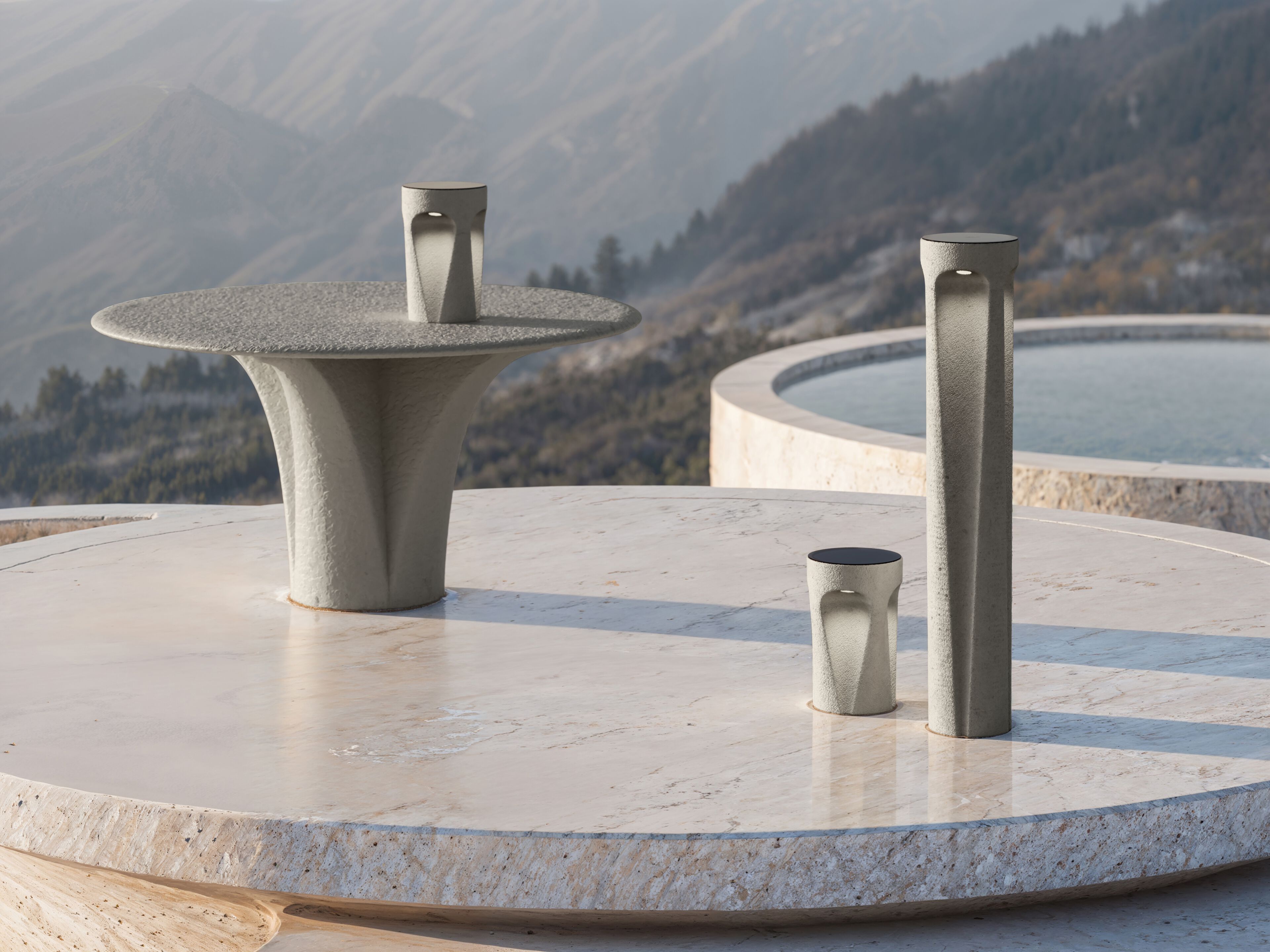 Круглый садовый стол из песчаника SNOC Savio ARCH-00111739 - Вид №2