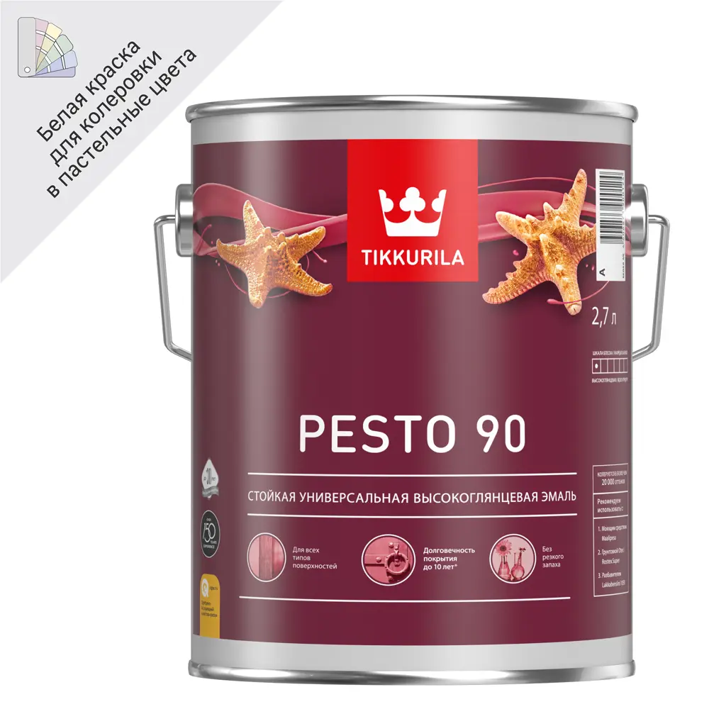 Универсальная эмаль Tikkurila Pesto 90 для интерьера и экстерьера 88287143 STLM-0858634
