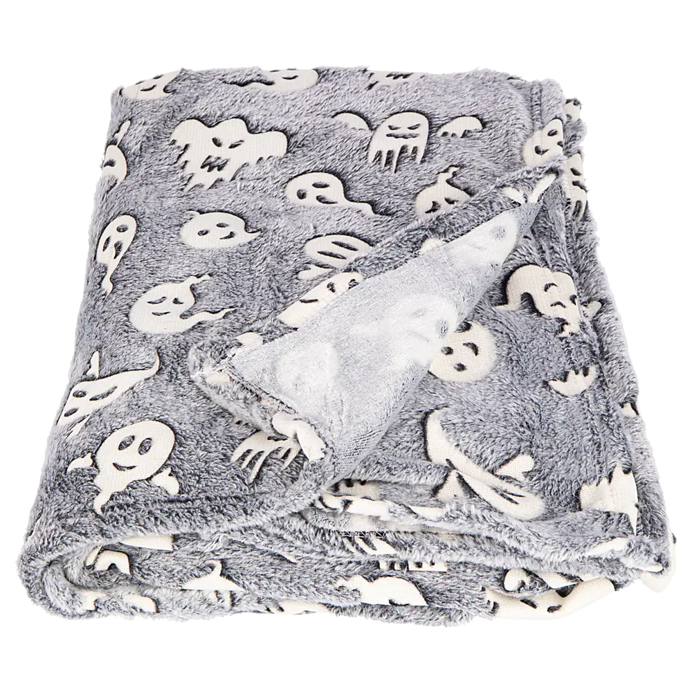 Плед светящийся Ghosts 140x200 см фланель цвет черный Ardenza STLM-2201974