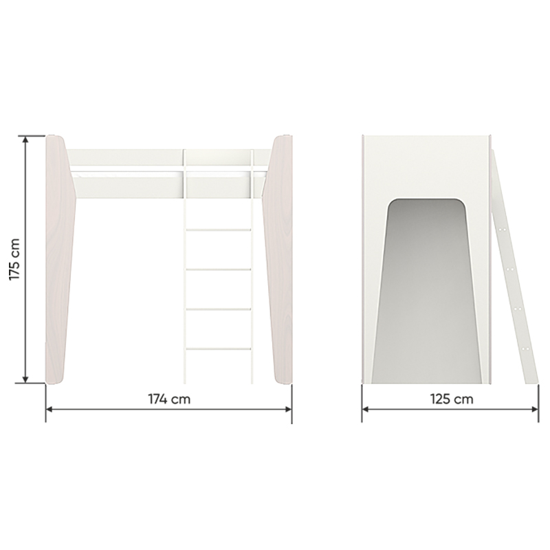 Кровать-чердак 169х88 см Line M молочная ELLIPSE ELLIPSE LINE 257794 Молочный Santreyd  - Вид №1