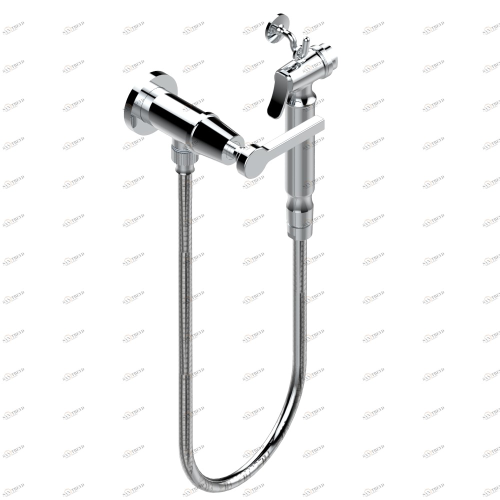 G58-5840/8 Душ гигиенический: вентиль, 1.25 м шланг, крючок, вывод для душа и лейка с клапаном (возможны только следующие покрытия A02, B01,C01, D03, E02, F01, G01,G02) Thg-paris Spirit с рукоятками Хром G58 5840/8 A02 CAT.A