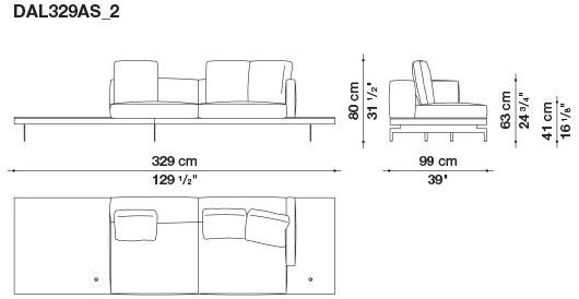 B&B Italia 3-х местный тканевый диван с шезлонгом Dock sun-id-1355318 - Вид №20