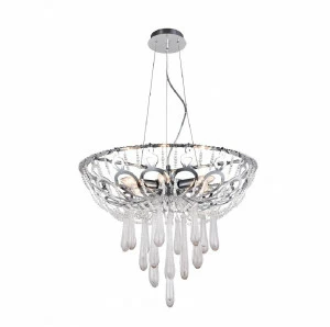 Подвесная люстра Crystal Lux Dorotea SP5 D450 Chrome прозрачная CRYSTAL LUX ДИЗАЙНЕРСКИЕ, DOROTEA CHROME 056891 Прозрачный