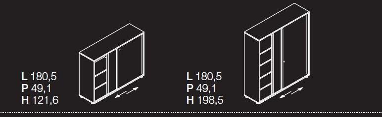 Las Mobili Модульная офисная мебель с раздвижными дверьми Contenitori universali evo sun-id-1401007 - Вид №2