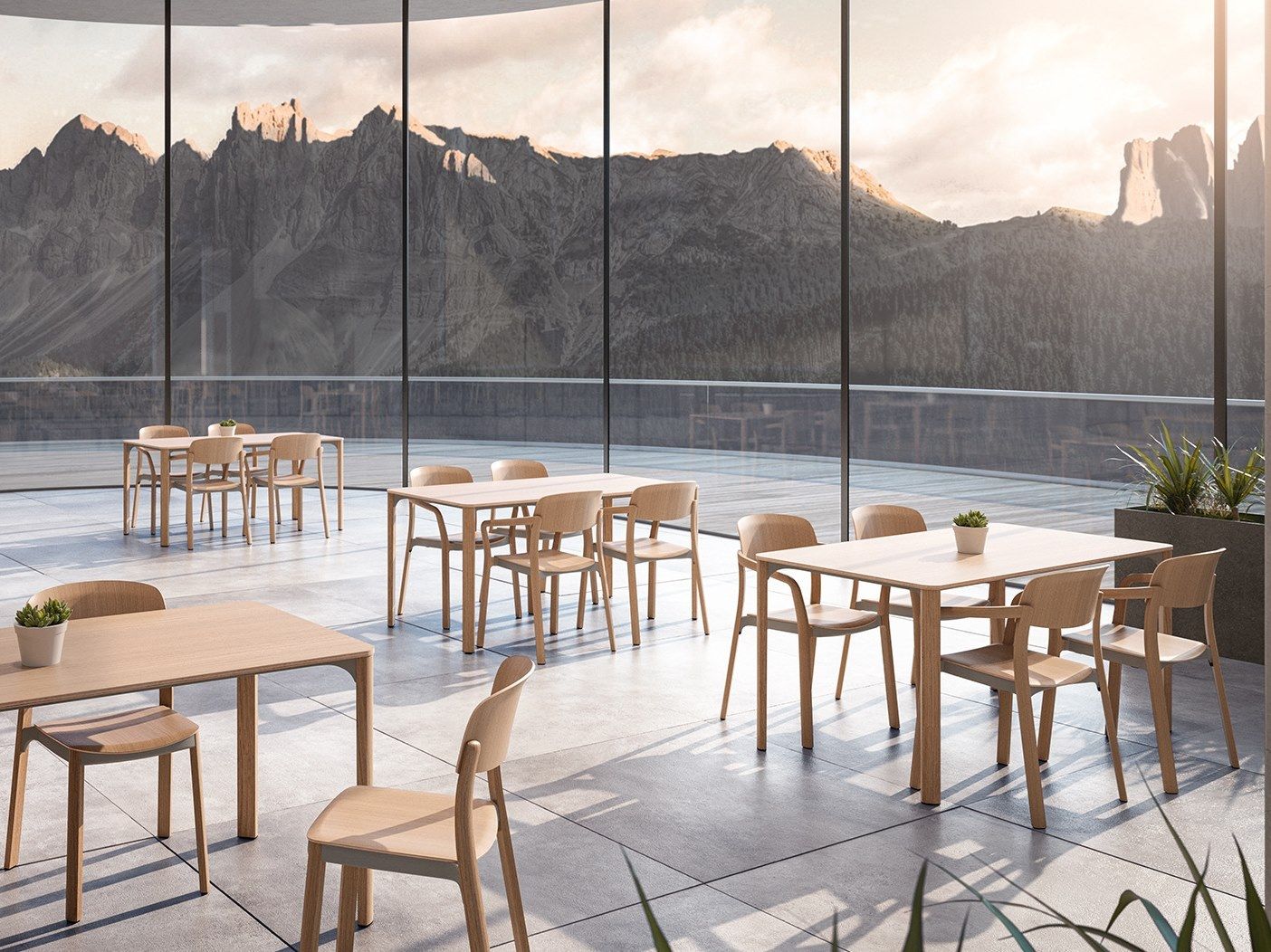 Деревянный штабелируемый стул с подлокотниками Brunner nate ARCH-00039481 - Вид №1