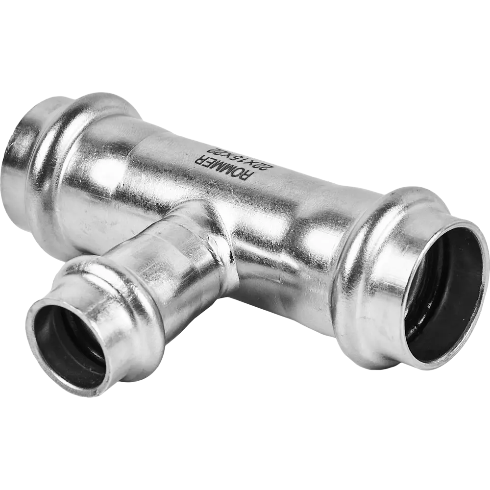 Тройник переходной Rommer 22x15x22 мм ВПр нержавеющая сталь STLM-2082329
