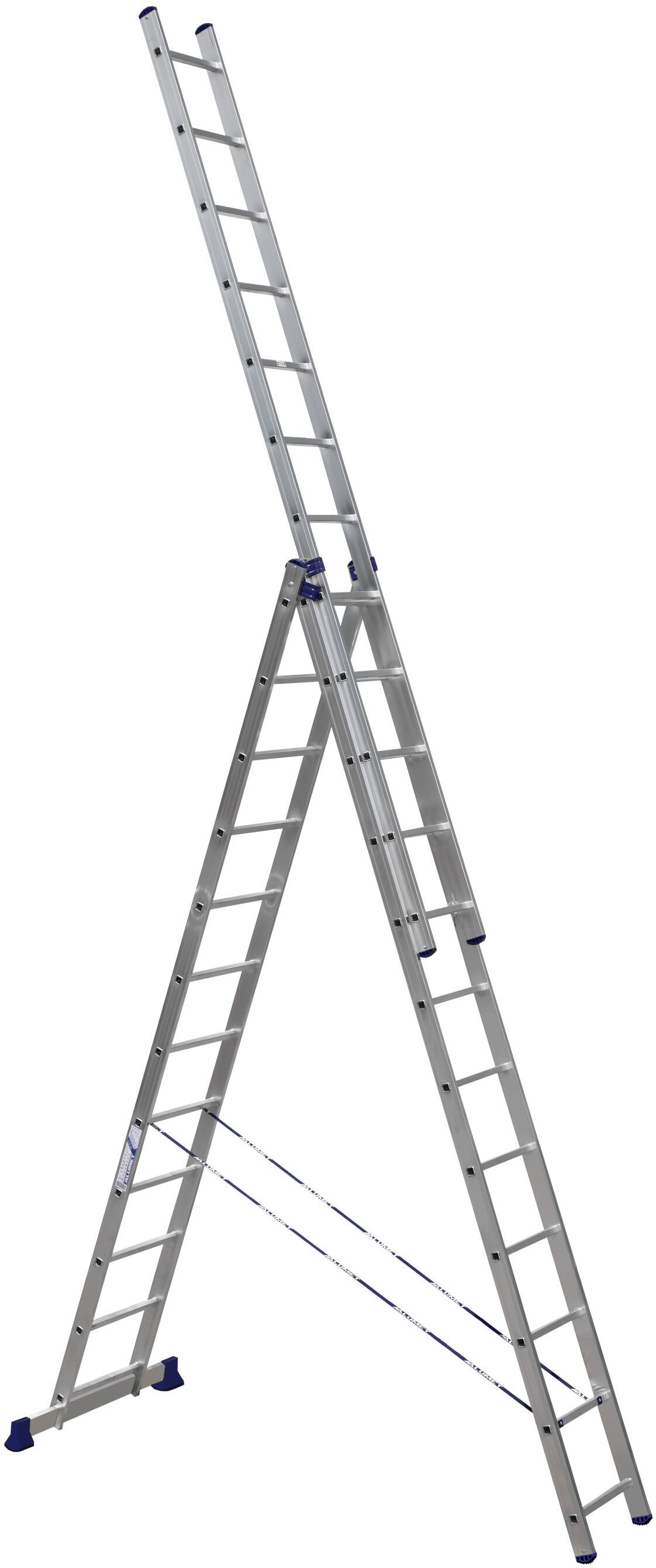 Алюминиевая трехсекционная лестница 3*12