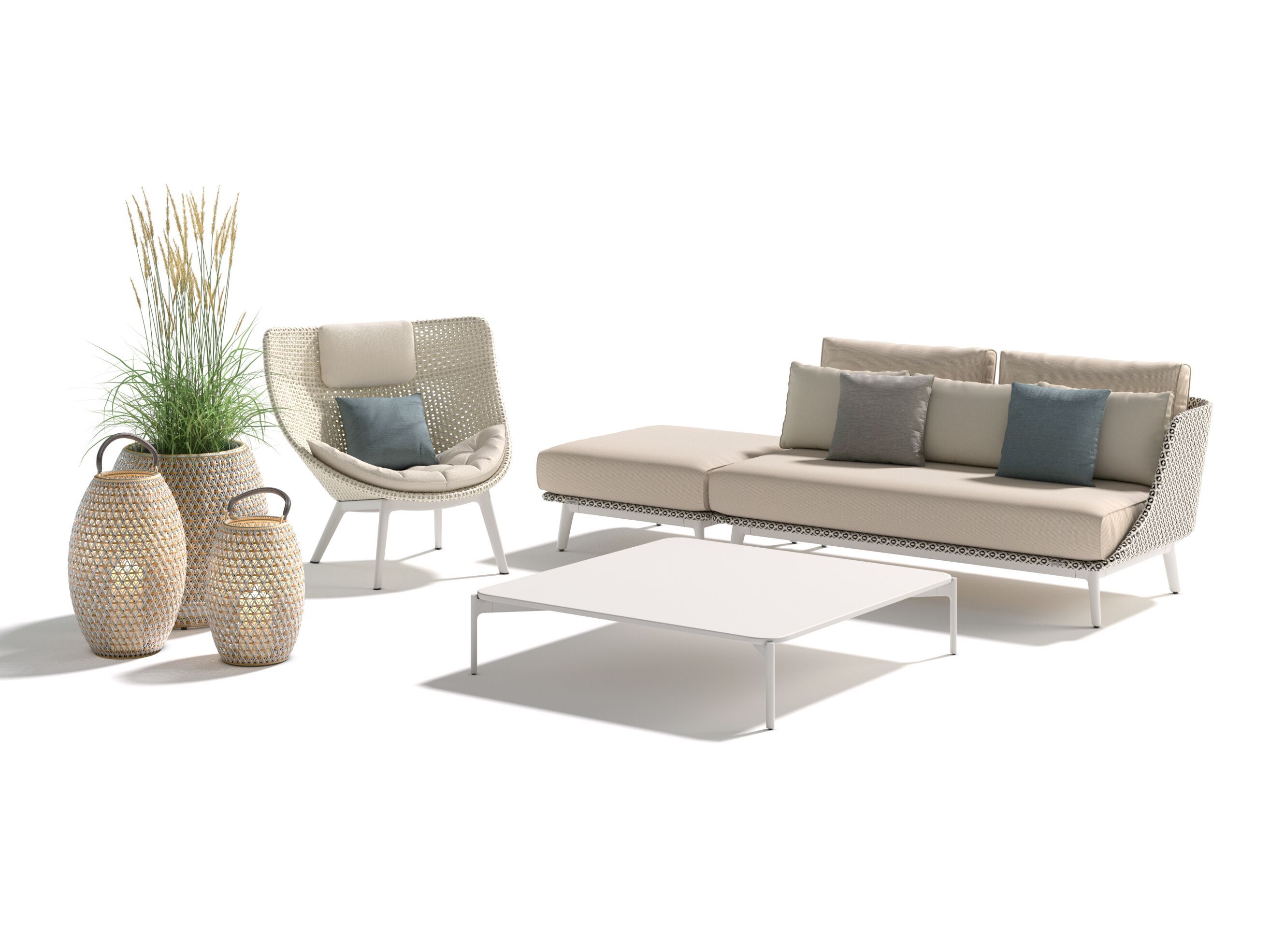 Тканевый модульный садовый диван DEDON MBARQ ARCH-00003244