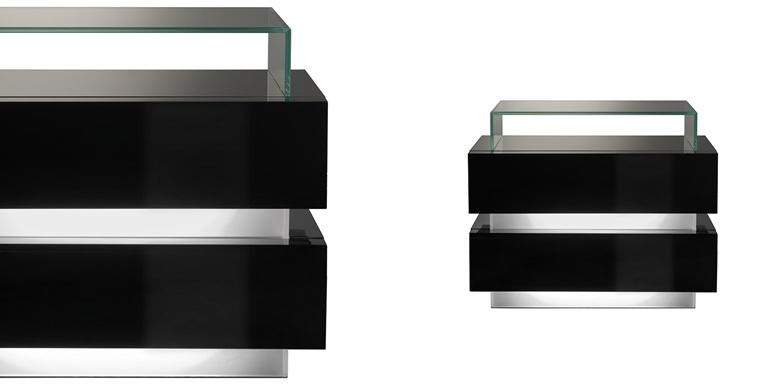 Reflex Тумбочка прикроватная лакированная прямоугольная с ящиками Luce sun-id-1396072 - Вид №1