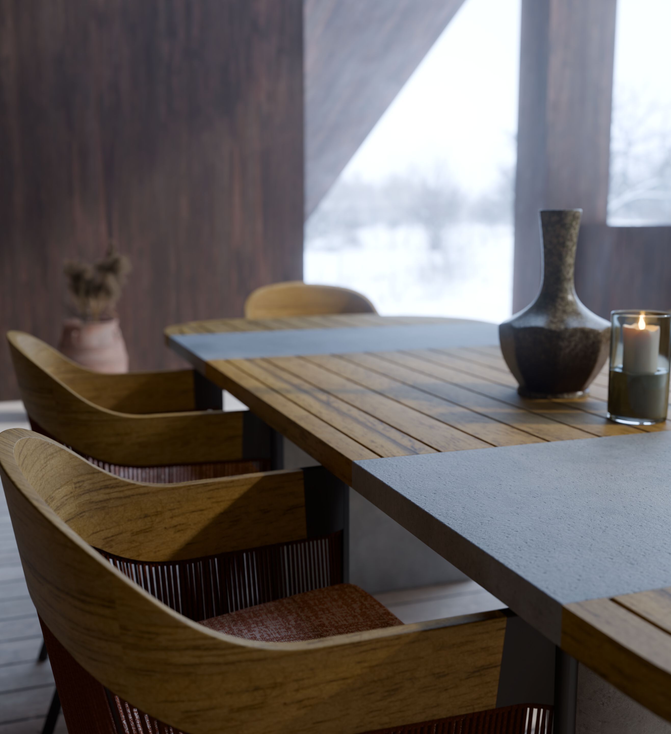 Деревянный и веревочный садовый стул с подлокотниками YAAZ Kenda ARCH-00006389 - Вид №1