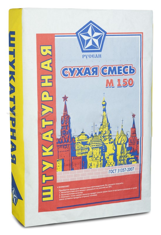 Сухая штукатурная смесь Русеан М150 40кг 381 - Вид №1