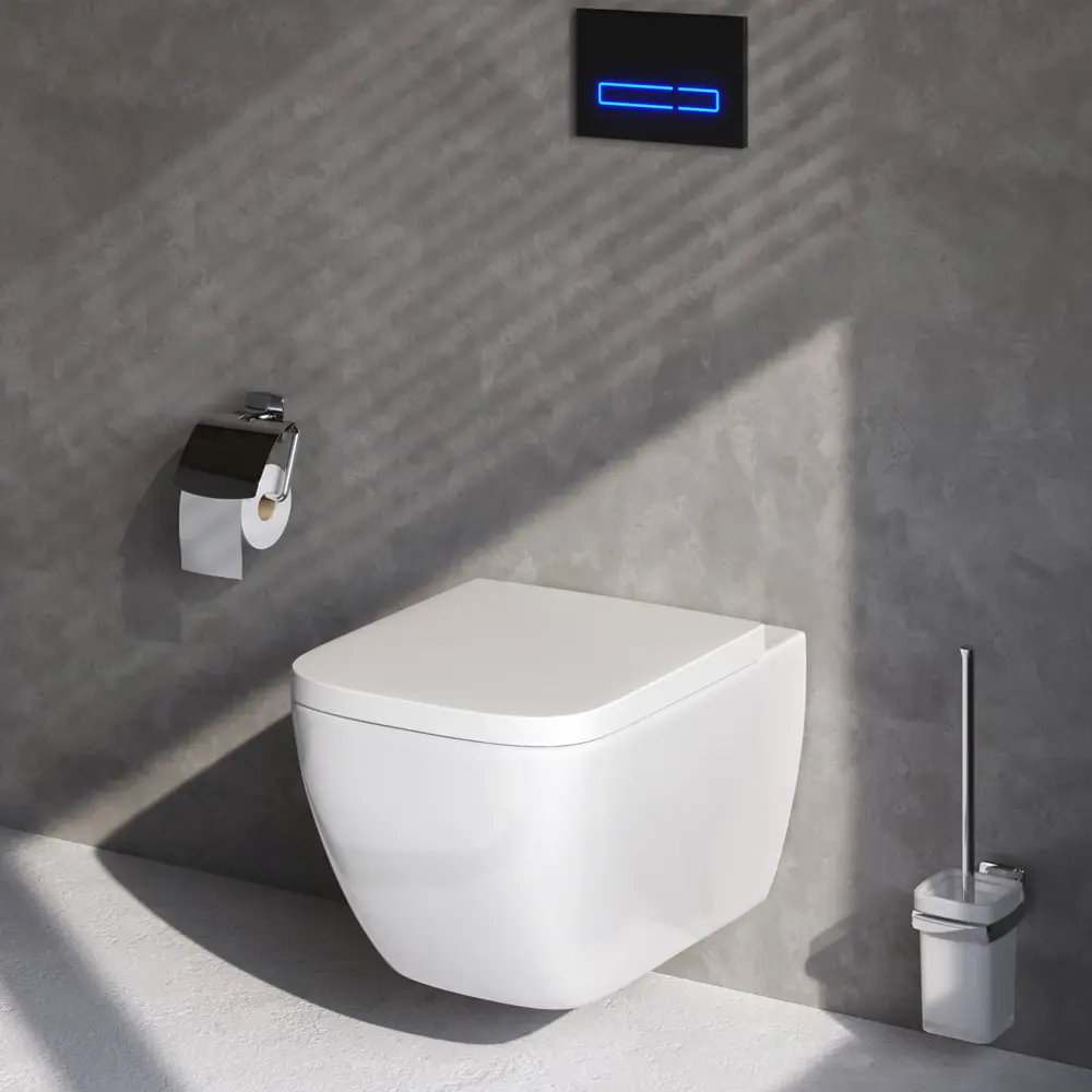 Комплект инсталляции Geberit Alpha с безободковым унитазом AM.PM Gem клавиша Geberit Alpha хром STLM-2165859 - Вид №13