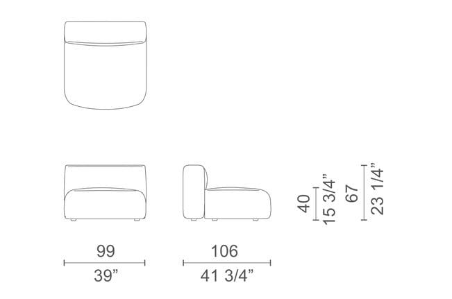 Съемное садовое кресло из ткани CAPPELLINI Litos Lido ARCH-00107324 - Вид №4