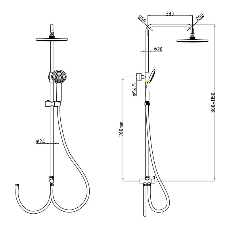 GL-C015СР Душевой гарнитур Gllon Santreyd  - Вид №1