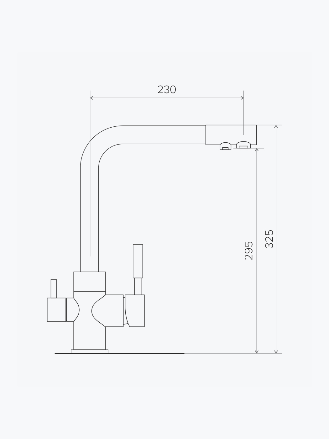 627574 Смеситель кухонный "Высокий Дуо" в тон мойки Polygran  - Вид №9