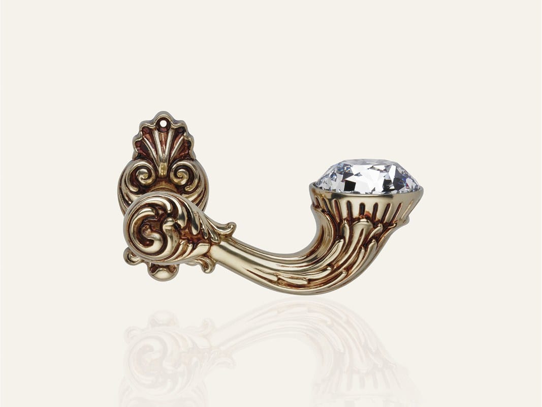 Латунная ручка в стиле Людовика XIV с кристаллами Swarovski® на пластине LINEA CALI' Brilliant Diamond ARCH-00150150 - Вид №5