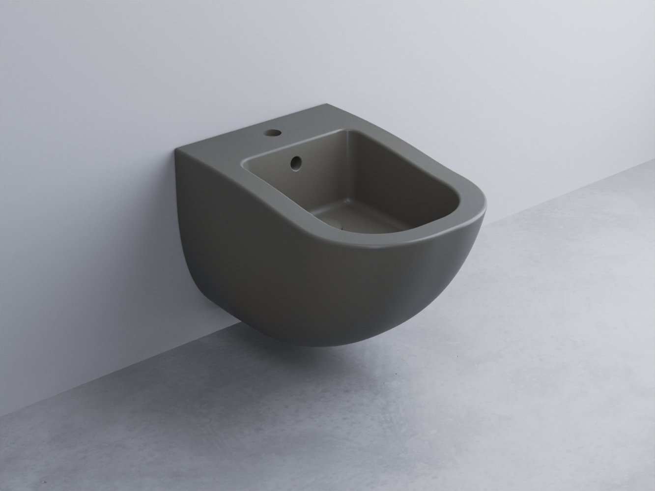 FLBS-CM Биде подвесное с одним отверстием под смеситель, в комплекте с крепежами cielo Fluid Ceramica Cielo