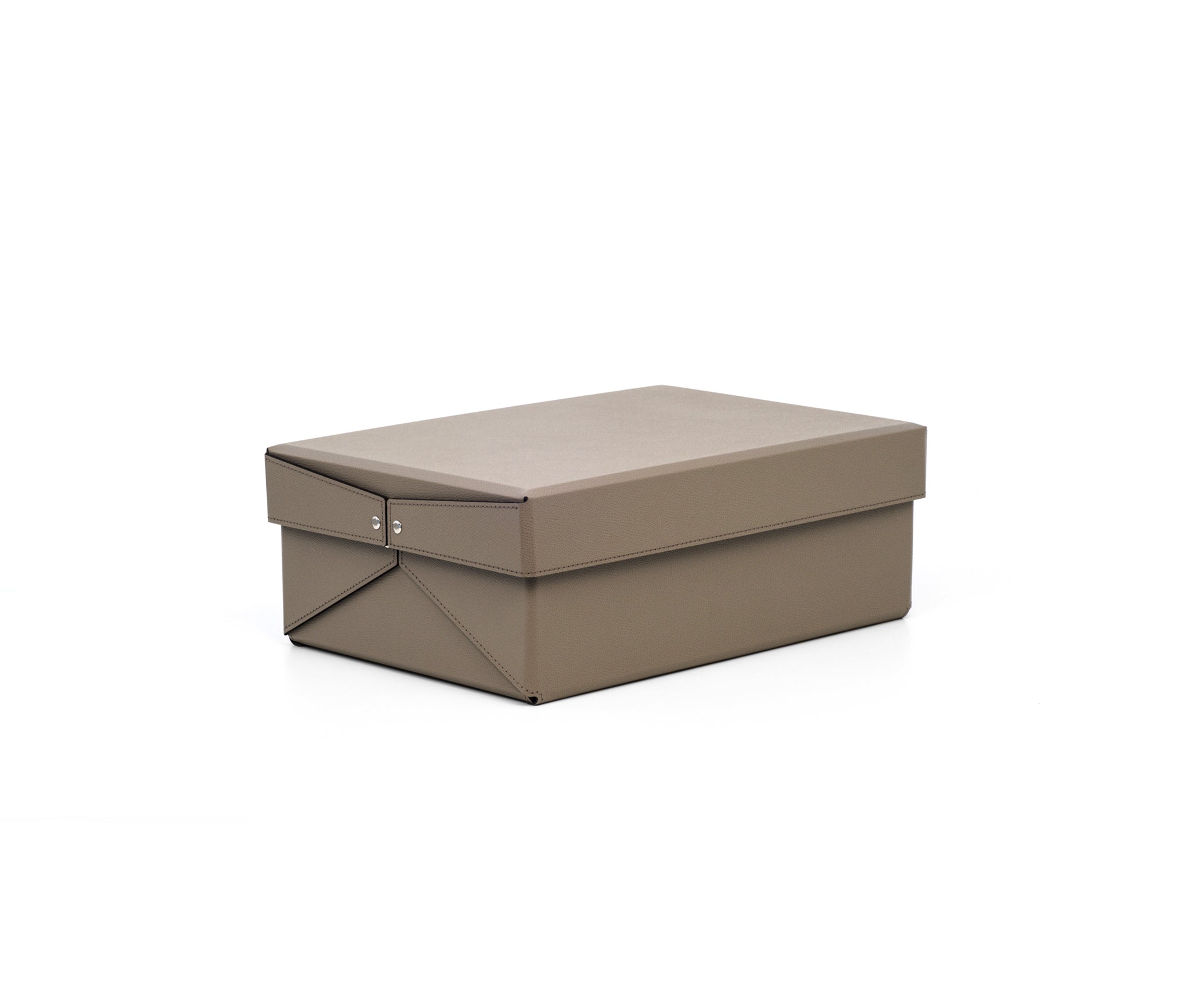 Шкатулка-купе оригами - 38X26XH14,5 см / регенерированная зернистая кожа_светло-серый Pinetti 00.1162.083.083