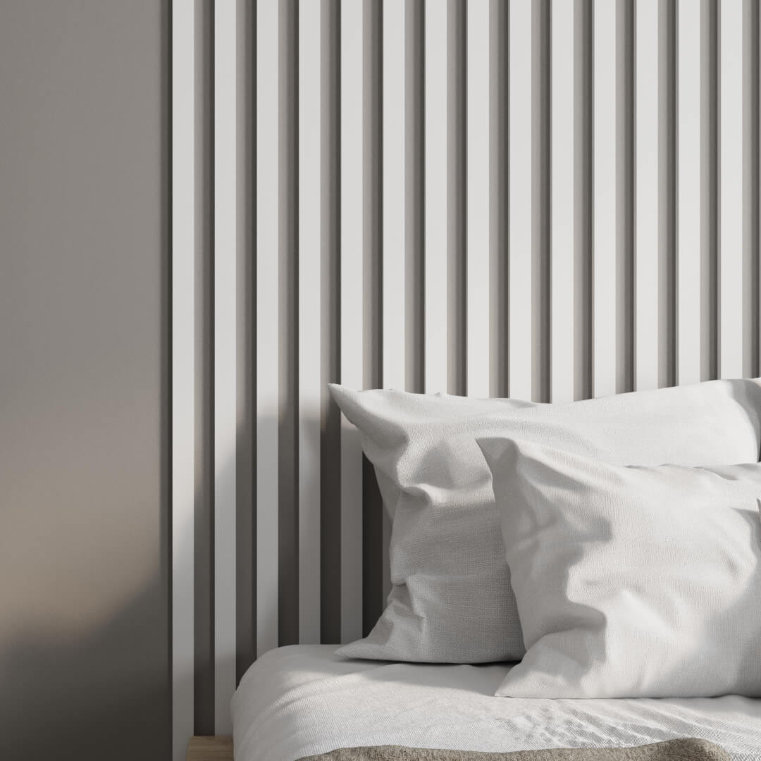 Интерьерная рейка МДФ STELLA Бриона Белый 16*40*2700 (уп.8шт.) Standart STSR-806 - Вид №1