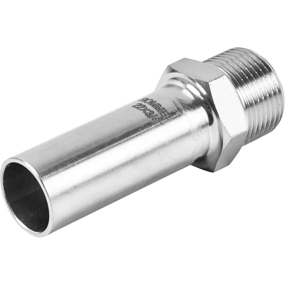 Муфта переходная Rommer 3/4"x22 мм НПр-НР нержавеющая сталь STLM-2068607