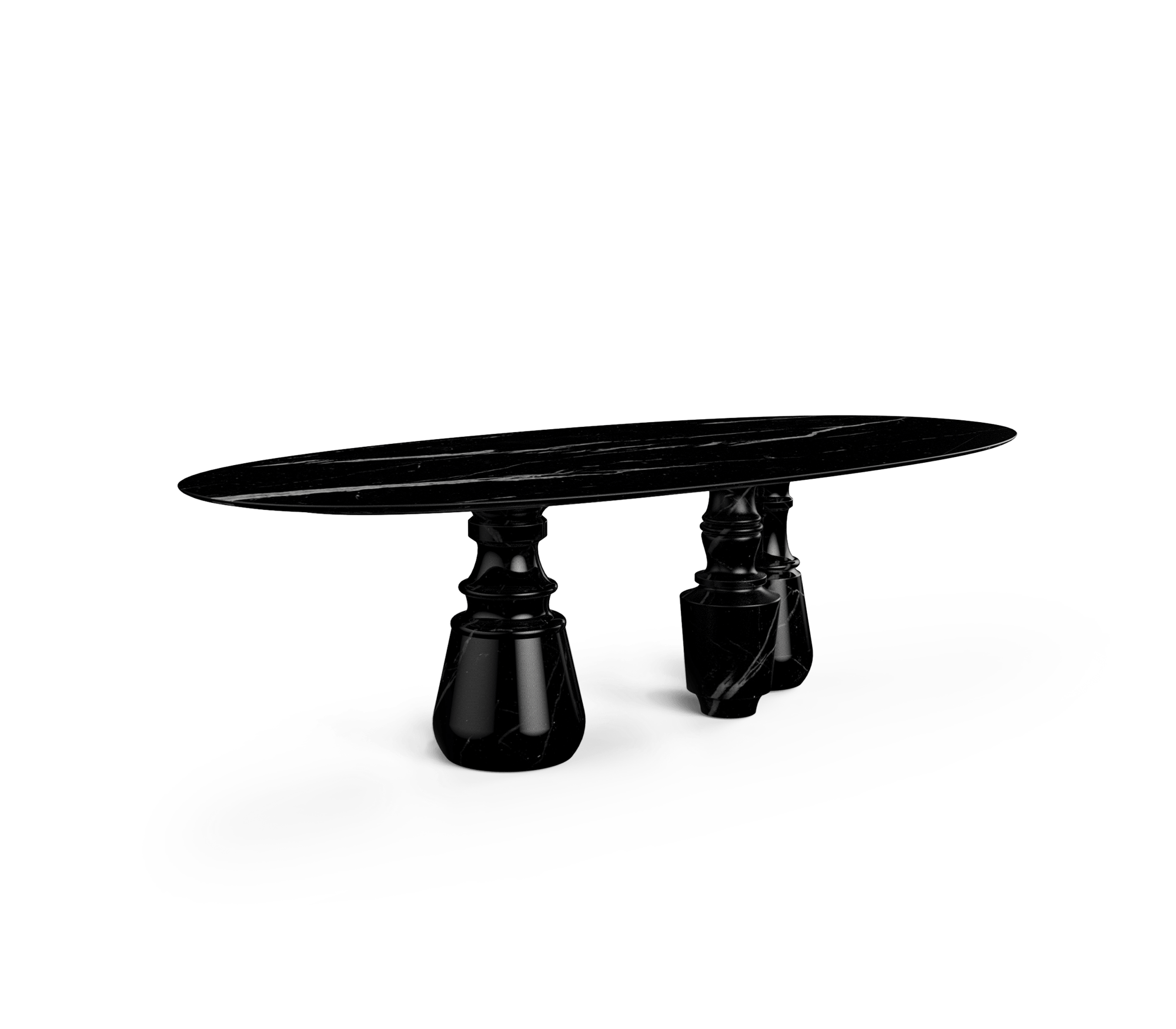 0-127 Обеденный стол Pietra oval xl nero marquina  Boca Do Lobo 