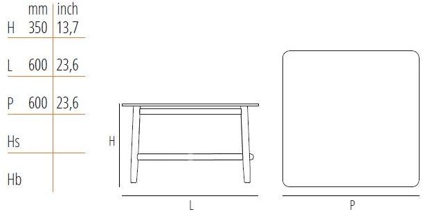 Wiener GTV Design Квадратный деревянный журнальный столик Single curve sun-id-1505347 - Вид №12