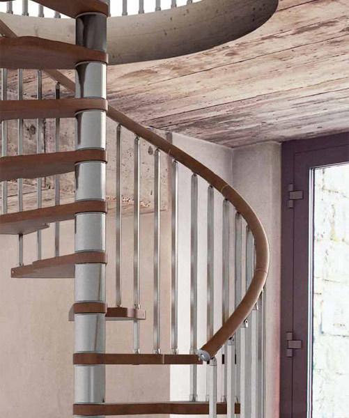 Fontanot Винтовая лестница из нержавеющей стали и дерева Genius + 2:easy sun-id-1492814 - Вид №7