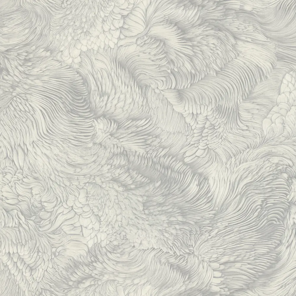 Monte Solaro Nika - флизелиновые обои с рисунком пера в серо-серебристой гамме 89423729 STLM-1571026 - Вид №1
