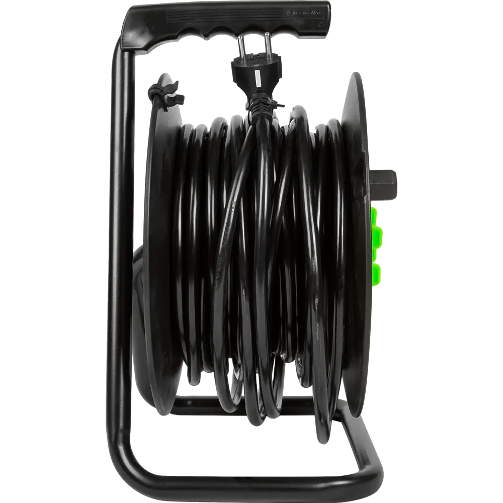 Удлинитель на катушке Electraline 4 розетки с заземлением 3x2.5 мм 25 м цвет черный STLM-2187202 - Вид №2