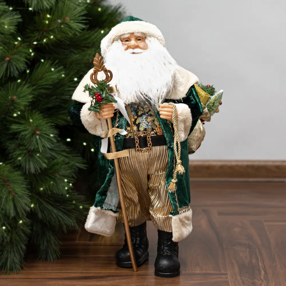 89368039 Декоративная фигура Санта с посохом 22x36 см STLM-1419050 Santreyd Christmas