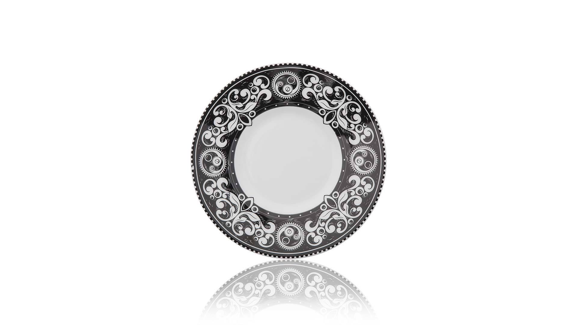 10565481 Royal Crown Derby Чашка кофейная с блюдцем Royal Crown Derby"Стимпанк"90мл(черный фон) Фарфор костяной  - Вид №1