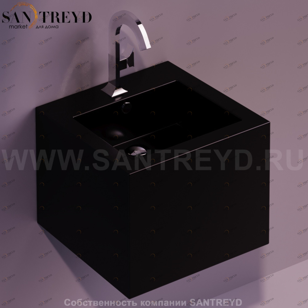 FZ13NERO Подвесная раковина настенная квадратная Simas Frozen черная
