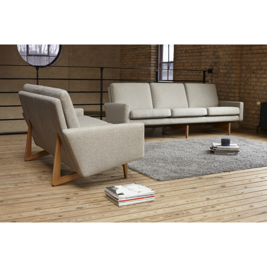 Диван трехместный Egsmark с мягкими подлокотниками, лакированный дуб, темно-серый Kragelund 20003202248 - Вид №2