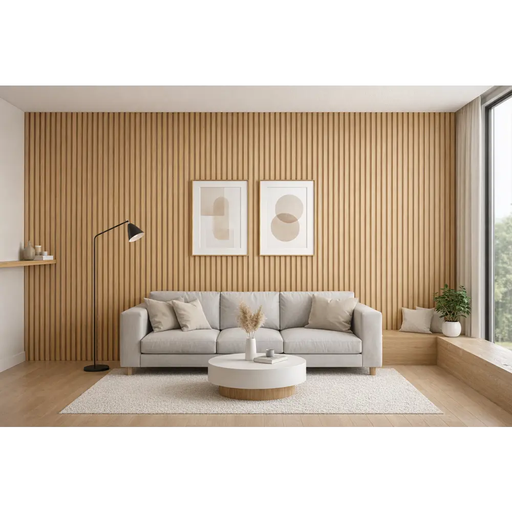 Реечная панель Рейки прямоугольник МДФ цвет дуб скандинавский 2700x122x12 мм 4 шт Santreyd STLM-2206218 - Вид №5