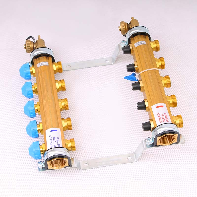 Коллекторная группа HKV с регулировочными и термостатическими вентилями WATTS Ind 1"x3/4"ЕК 5 выходов 10004178 - Вид №2