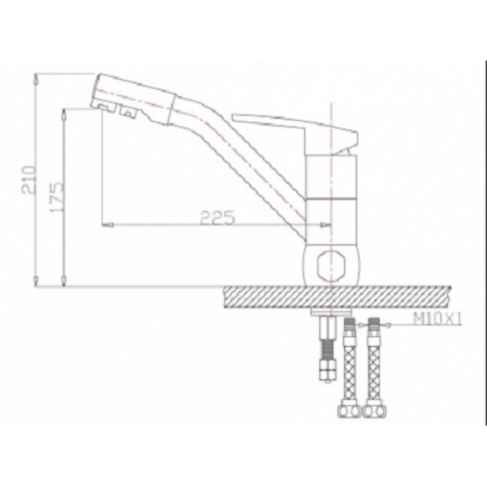 Zorg ZR 400 KF-12 кварц Смеситель для кухни Zorg 210х225  - Вид №2