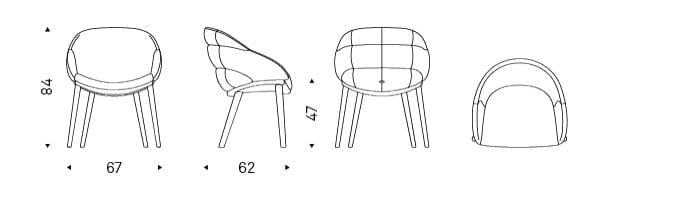 Кожаный мягкий стул с подлокотниками Cattelan italia Камилла ARCH-00051620 - Вид №8