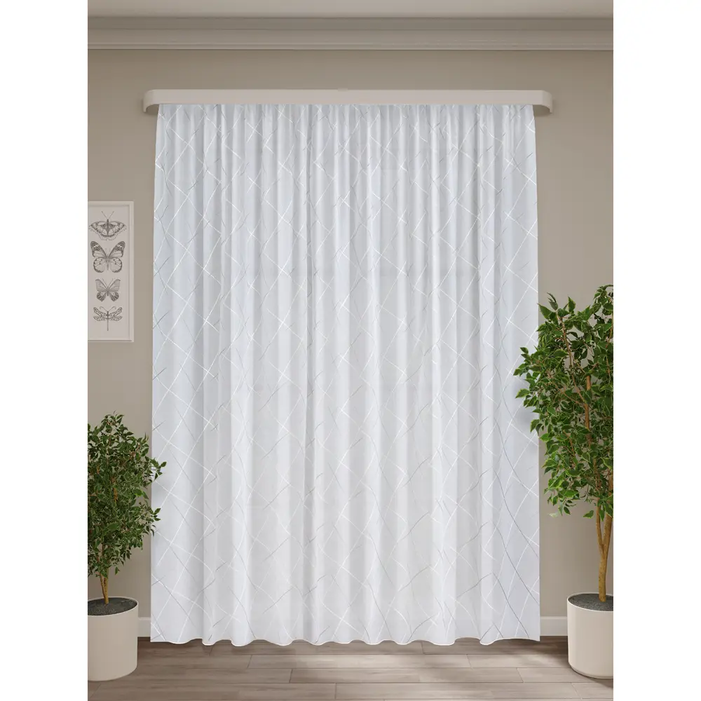 Santreyd Тюль на ленте Ромб с серым орнаментом 300x260 см 88014261 STLM-1028353 - Вид №5