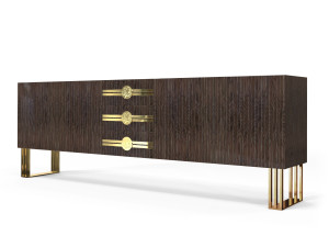 Деревянный шкаф с ящиками