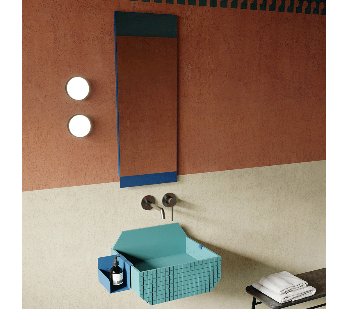 com_EXLAVFRIEZE1LC Подвесная раковина настенная прямоугольная Ex.T Frieze белая - Вид №1