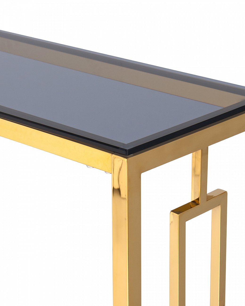 Консоль стеклянная 115х30 см дымчатая с золотом "Бруклин" STOOL GROUP  00-3881906 Золото  - Вид №1