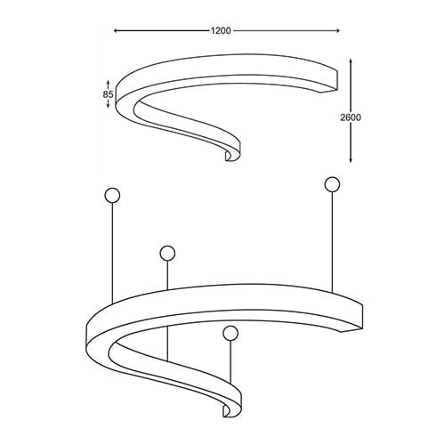 Алюминиевый светодиодный подвесной светильник Terzo Light Questionmark ARCH-00046497 - Вид №2